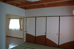 桜橋モデルハウス、和室は珪藻土の土壁